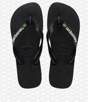 Havaianas Brasil Logo Slipper Black/Black 33/34