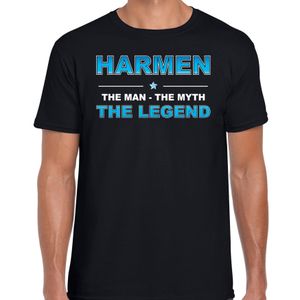 Naam cadeau t-shirt Harmen - the legend zwart voor heren