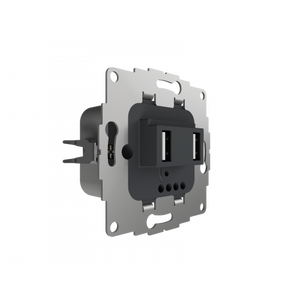 USB lader 2 poorten 19w 3.8A antraciet voor een 40mm diepe doos extra grote laad capaciteit RAL7016