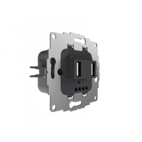 USB lader 2 poorten 19w 3.8A antraciet voor een 40mm diepe doos extra grote laad capaciteit RAL7016