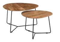 Brix Organische Salontafel 'Ivy' Set van 2 stuks, kleur Bruin Brix Organische Salontafel 'Ivy' Set van 2 stuks, kleur Bruin