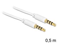 DeLOCK 83439 stereo audiokabel 3.5mm - 3.5mm, 0.5m male/male wit