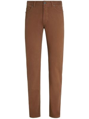 Zegna jean Roccia à coupe slim - Marron