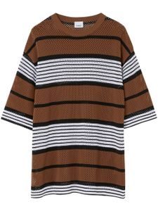 Burberry t-shirt oversize à rayures - Marron