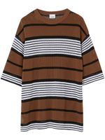Burberry t-shirt oversize à rayures - Marron