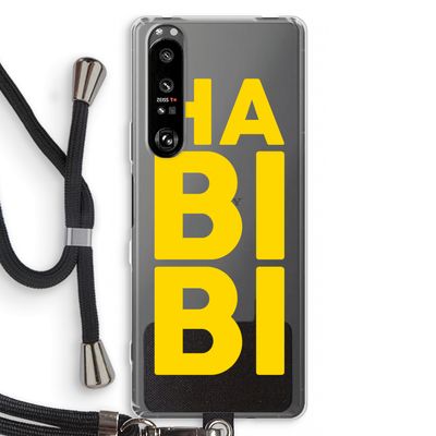 Habibi Blue: Sony Xperia 1 III Transparant Hoesje met koord