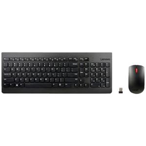 Lenovo Essential Wired Set met toetsenbord en muis USB Multimediatoetsen, Spatwaterdicht AZERTY, Belgisch Zwart