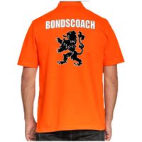 Bondscoach Holland supporter poloshirt oranje met leeuw EK / WK voor heren - thumbnail