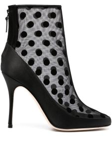 Manolo Blahnik bottines Mukinka à pois - Noir