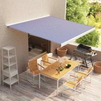 VidaXL Luifeldoek 350x250 cm canvas blauw en wit
