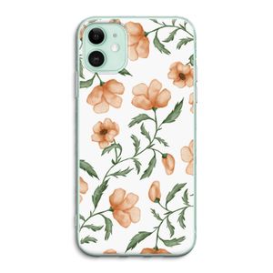 Peachy flowers: iPhone 11 Transparant Hoesje
