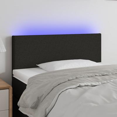 Hoofdbord LED 90x5x78/88 cm stof zwart