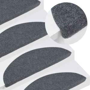 VidaXL Trapmatten zelfklevend 15 st 65x22,5x3,5 cm grijs