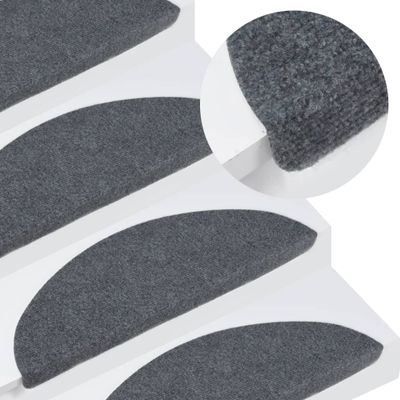 VidaXL Trapmatten zelfklevend 15 st 65x22,5x3,5 cm grijs