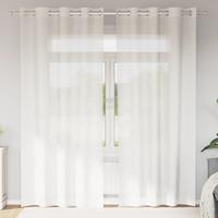 Gordijnen voile met doorvoertules 2 st wit