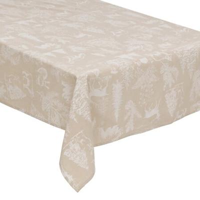 Feeric Christmas Kerst tafelkleed - beige - 360 x 140 cm - tafellaken?- tafeldecoratie