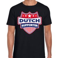 Nederland / Dutch schild supporter t-shirt zwart voor heren - thumbnail