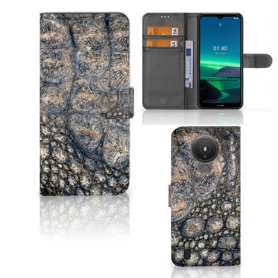 Nokia 1.4 | Telefoonhoesje | Met pasjeshouder | Krokodillenprint