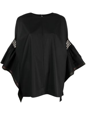 Junya Watanabe blouse en laine à ornements - Noir