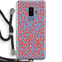Leopard blue: Samsung Galaxy S9 Plus Transparant Hoesje met koord
