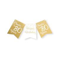 Paperdreams Vlaggetjesslinger goud/wit - 80