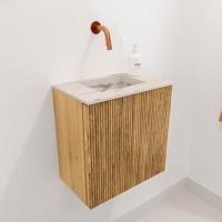 Toiletmeubel Mondiaz Joya Dlux | 40 cm | Meubelkleur Oak | Faye wastafel Nata Wasbak Midden | Zonder kraangat(en)