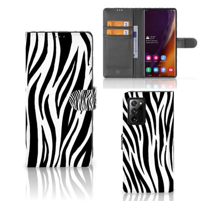Samsung Galaxy Note20 Ultra | Telefoonhoesje | Met pasjeshouder | Zebra