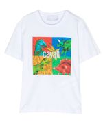 Roberto Cavalli Junior t-shirt à imprimé graphique - Blanc