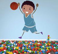 Sticker kind basketbal spelen - thumbnail