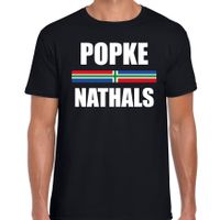 Popke nathals met vlag Groningen t-shirts Gronings dialect zwart voor heren