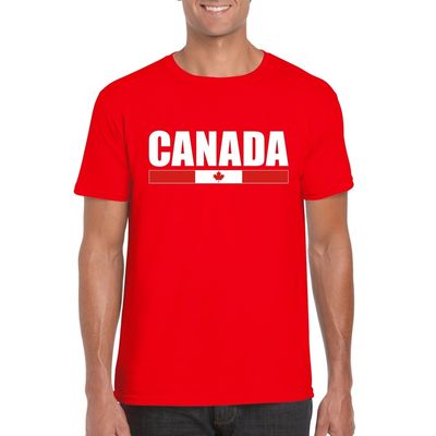 Rood Canada supporter t-shirt voor heren