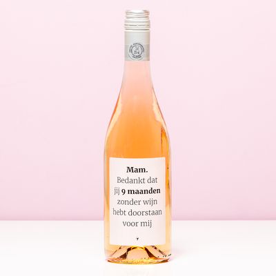 Wijnfles 9 maanden zonder wijn voor mij - Rosé (Blush Rosé)