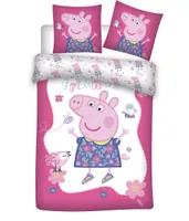 Peppa Pig peuterdekbedovertrek roze 100 x 135 cm Katoen - thumbnail