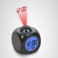 Multifunctionele LED Projectie wekker Voice Talking Clock specificatie: zwart + USB-kabel