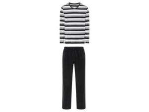 LIVERGY Heren pyjama (Grijs gestreept, XL)