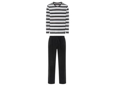LIVERGY Heren pyjama (Grijs gestreept, M)