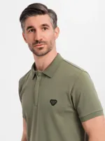 Eximio - Heren Poloshirt - Olijf - Met ritsje