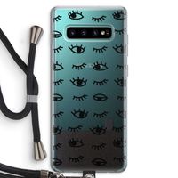 Eye pattern #2: Samsung Galaxy S10 Plus Transparant Hoesje met koord