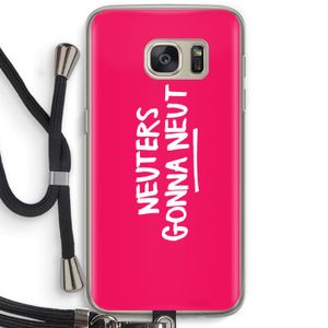 Neuters (roze): Samsung Galaxy S7 Transparant Hoesje met koord
