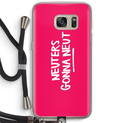 Neuters (roze): Samsung Galaxy S7 Transparant Hoesje met koord