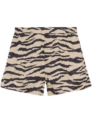 GANNI short à imprimé zébré - Noir