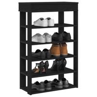 VidaXL Schoenenrek 60x30x98 cm bewerkt hout zwart