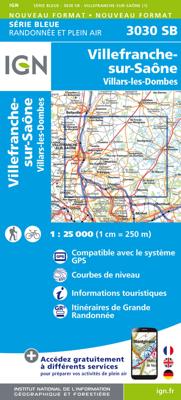Wandelkaart - Topografische kaart 3030 Villars-les-Dombes - Villefranche-sur-Saône | IGN - Institut Géographique National