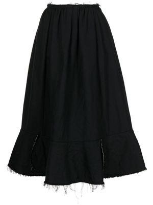Comme Des Garçons Comme Des Garçons jupe mi-longue à effet usé - Noir