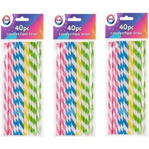 DID Drinkrietjes - papier - set 200x - multicolour kleuren - 20 cm - verjaardag/feestje