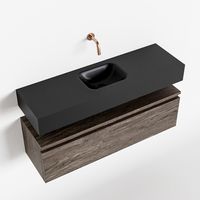 Toiletmeubel Mondiaz Andor | 100 cm | Meubelkleur Dark brown | Lex vrijhangend wastafel Urban Midden | Zonder kraangat
