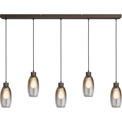 Masterlight Glazen hanglampOlive 5x Ø 12,5cm - cacao - 2431-15-130-5-02-12