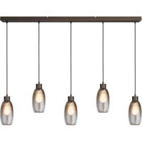 Masterlight Glazen hanglampOlive 5x Ø 12,5cm - cacao - 2431-15-130-5-02-12