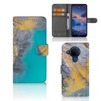 Nokia 5.4 | Bookcase | Marble Blue Gold