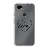 Forever heart black: Google Pixel 3a Transparant Hoesje